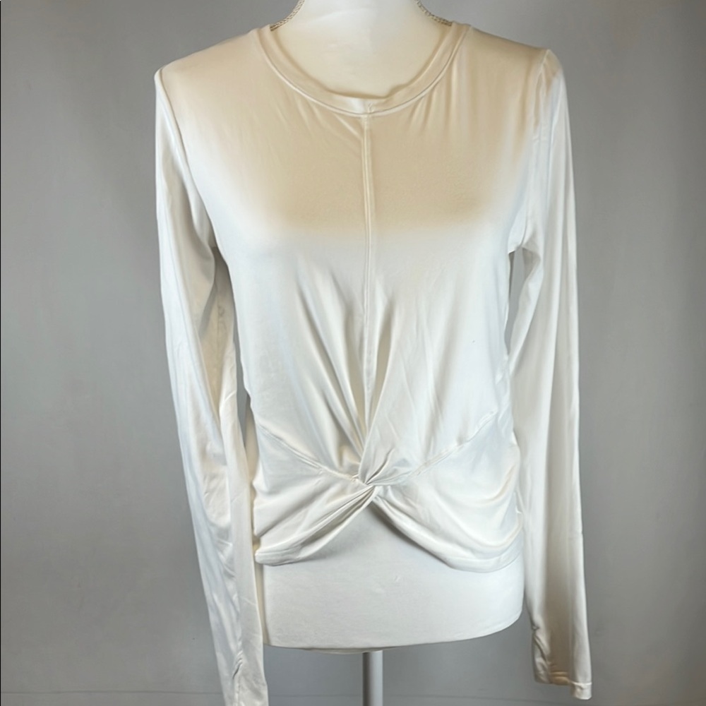Zobha Laura Twist Front Long Sleeve Top White M